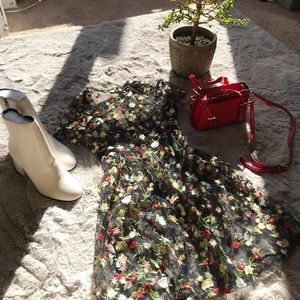 Look, don’t touch floral mesh mini dress